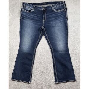 Silver Jeans Suki Bootcut High Rise Jeans Thick Stitch Western Flare Sz 24 X 32